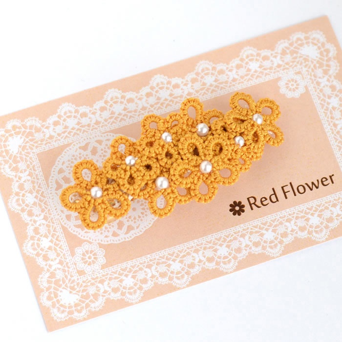 花 バレッタ ヘアアクセサリー 髪飾り フラワー 繊細 大人 かわいい 小さめ