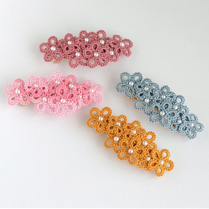 花 バレッタ ヘアアクセサリー 髪飾り フラワー 繊細 大人 かわいい 小さめ