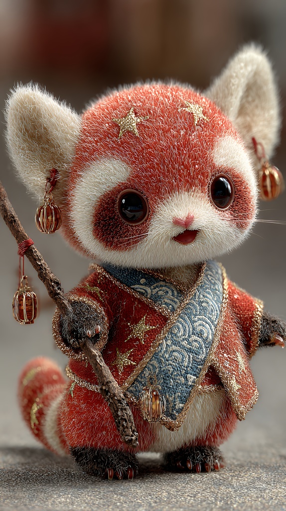 チャイナファンタジーのちびっこ生物（スマホ壁紙 2448×4368）