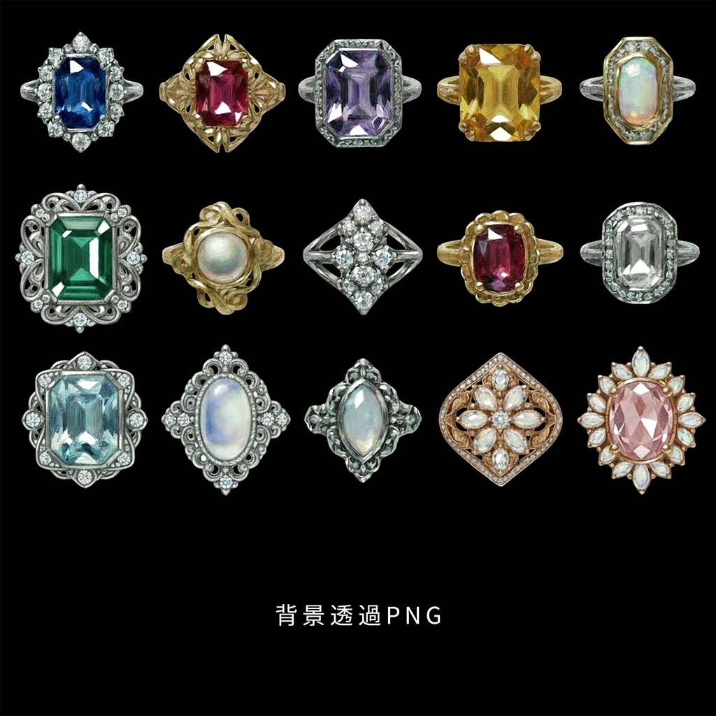 アンティークな指輪/イラスト素材003