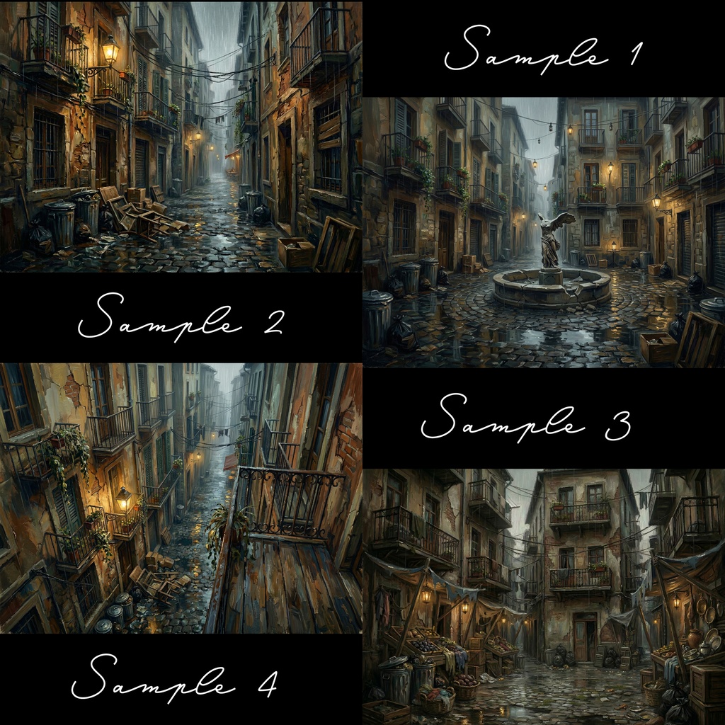 荒廃した路地裏/背景素材010【TRPG/CoC/ココフォリア】