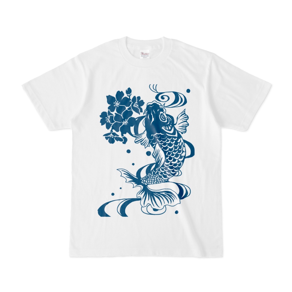 のぼり鯉白Tシャツ(青)
