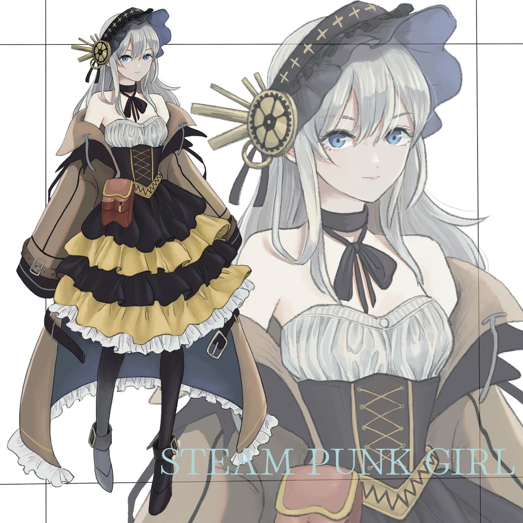 【立ち絵素材】スチームパンクな女の子 Steampunk Girl Character Design