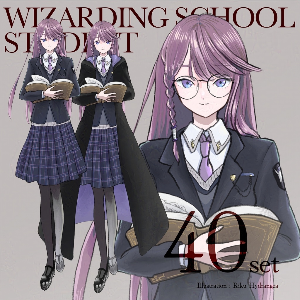 【立ち絵素材】魔法学校の女の子【生成AI不使用】