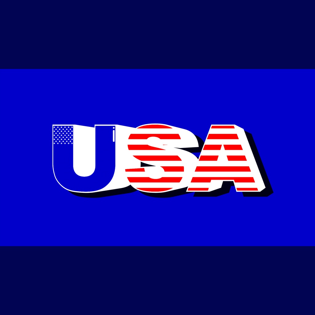 アメリカ国旗をモチーフにした3Dロゴ