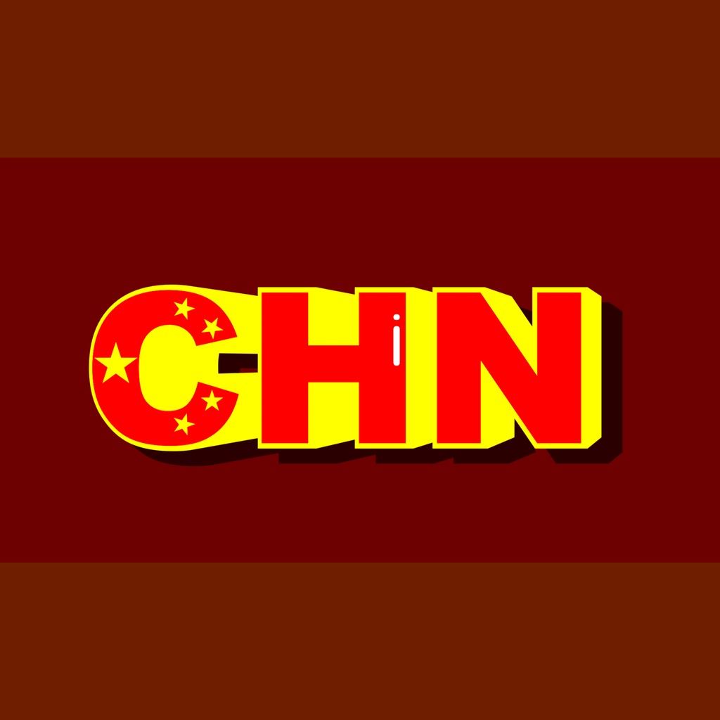 中国国旗をモチーフにした3Dロゴ