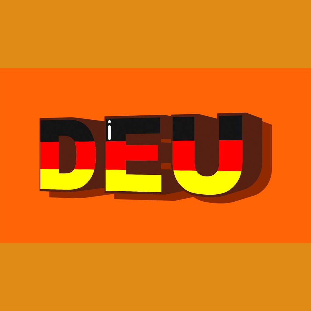 ドイツ国旗モチーフ 3Dロゴモデル