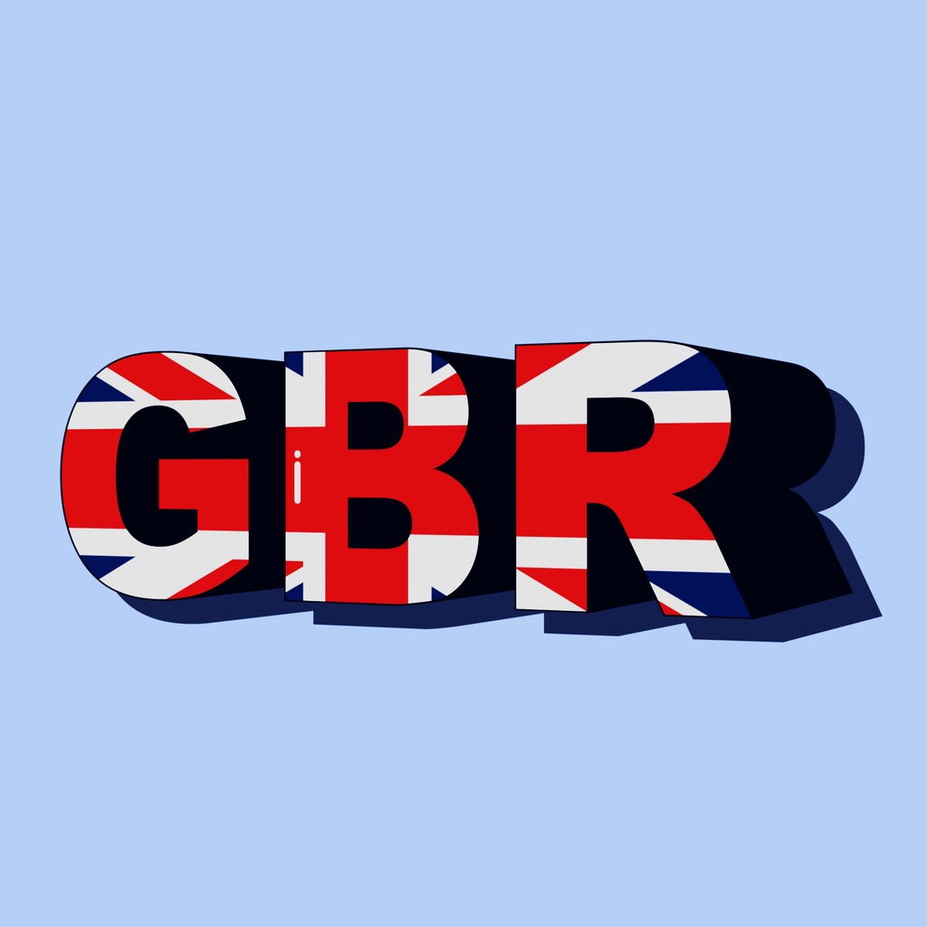イギリス国旗モチーフ3Dロゴモデル