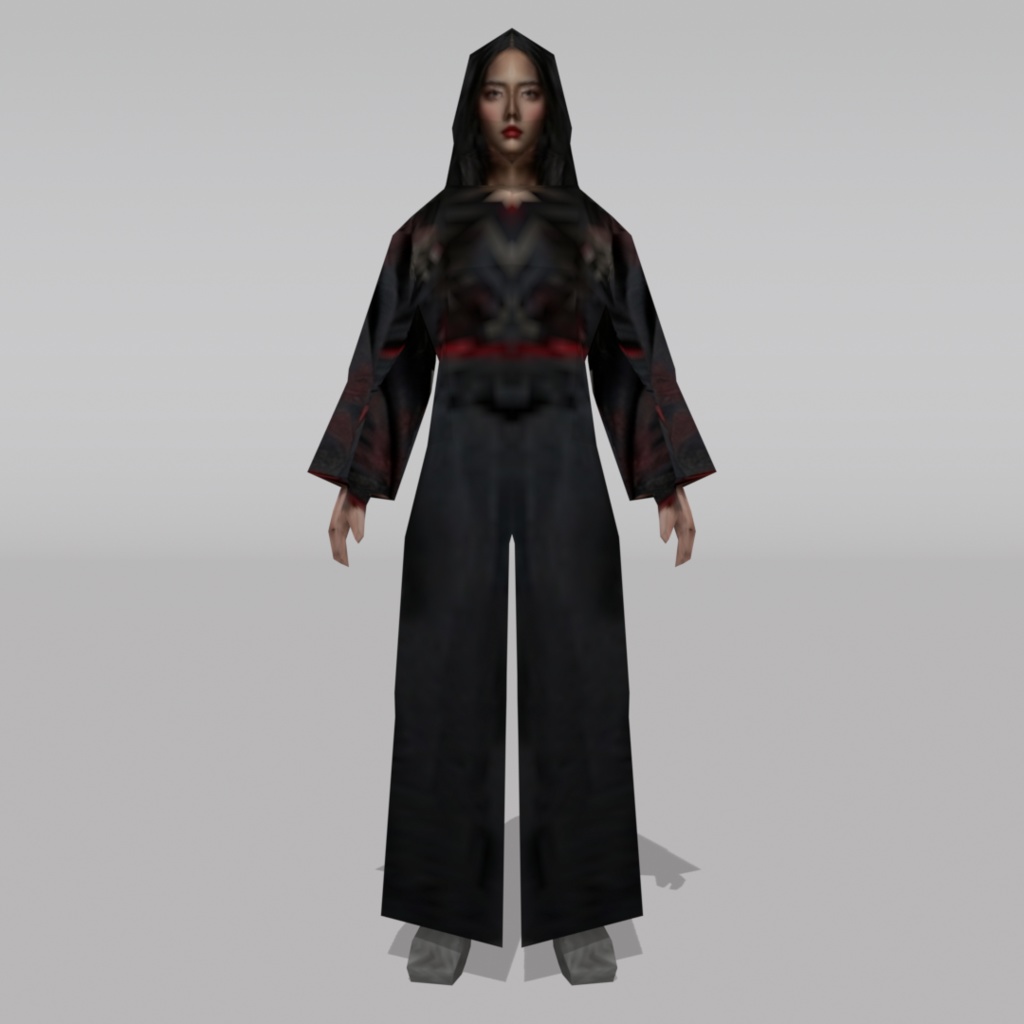 レトロゲーム風3Dキャラクター】女侍(ver.1)