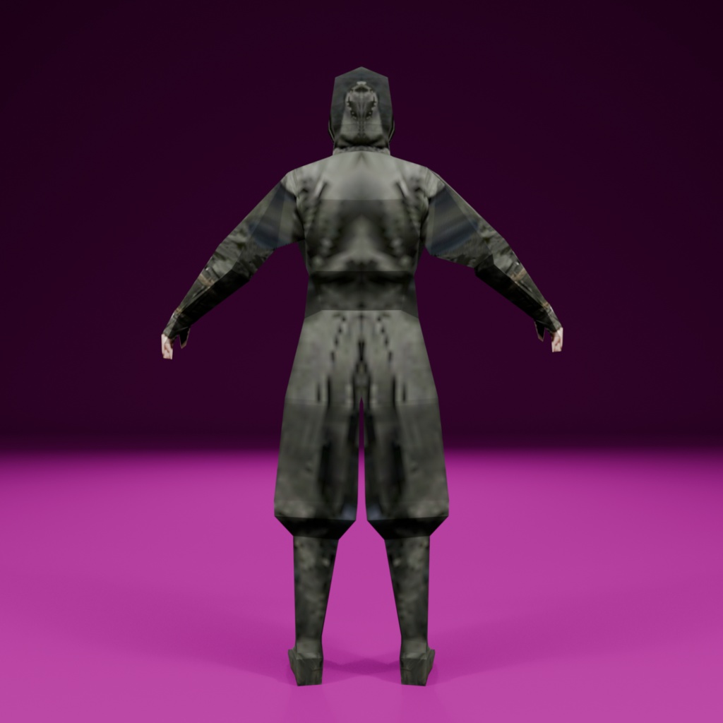 【レトロゲーム風3Dキャラクター】女忍者(ver.1)
