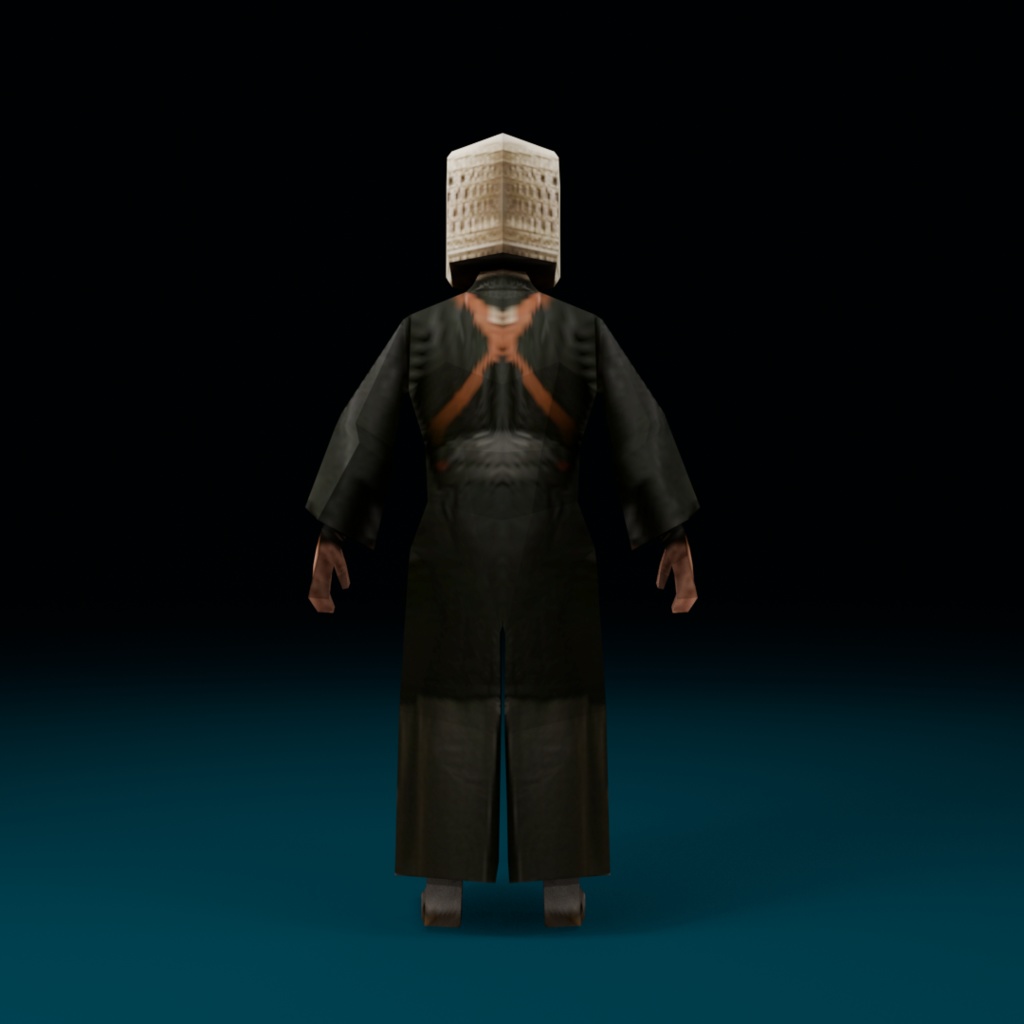 時代劇シリーズ第7弾【レトロゲーム風3Dキャラクター】虚無僧(ver.1)