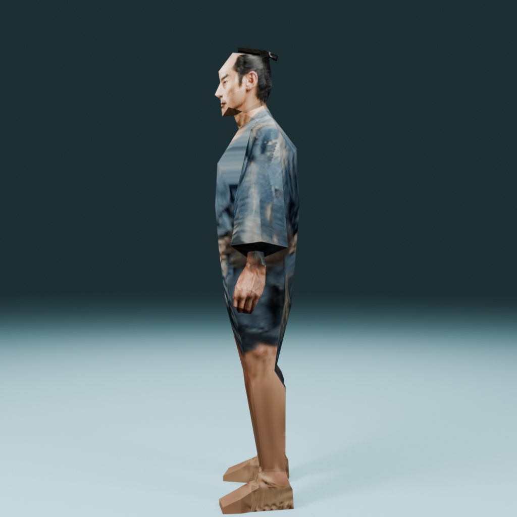 時代劇シリーズ第9弾【レトロゲーム風3Dキャラクター】町人A(ver.1)