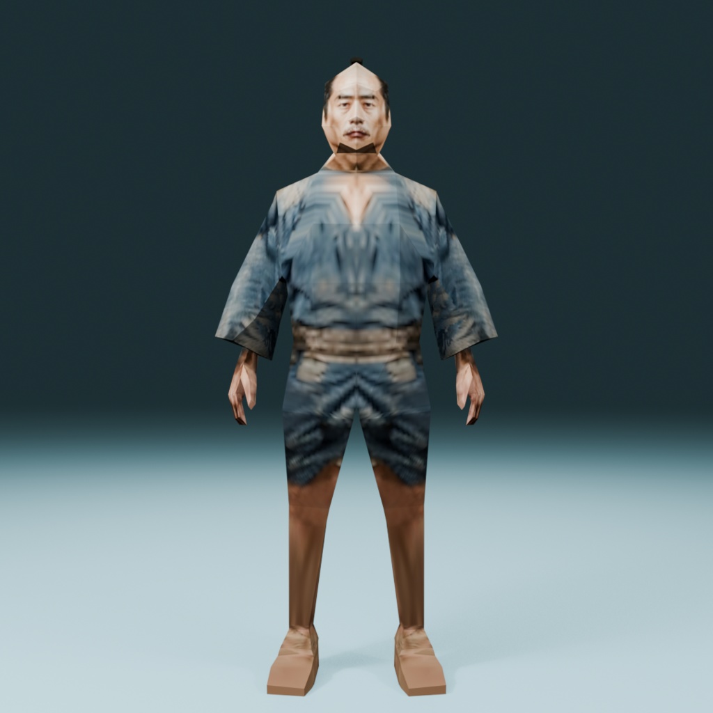 時代劇シリーズ第9弾【レトロゲーム風3Dキャラクター】町人A(ver.1)