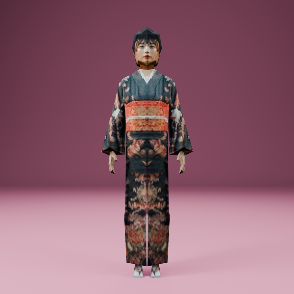 時代劇シリーズ第10弾【レトロゲーム風3Dキャラクター】町人B(ver.1)