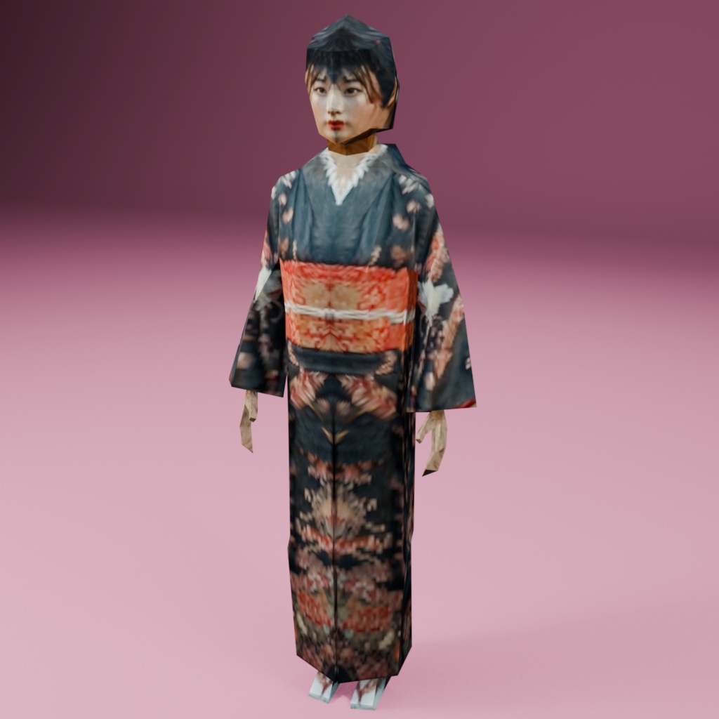 時代劇シリーズ第10弾【レトロゲーム風3Dキャラクター】町人B(ver.1)