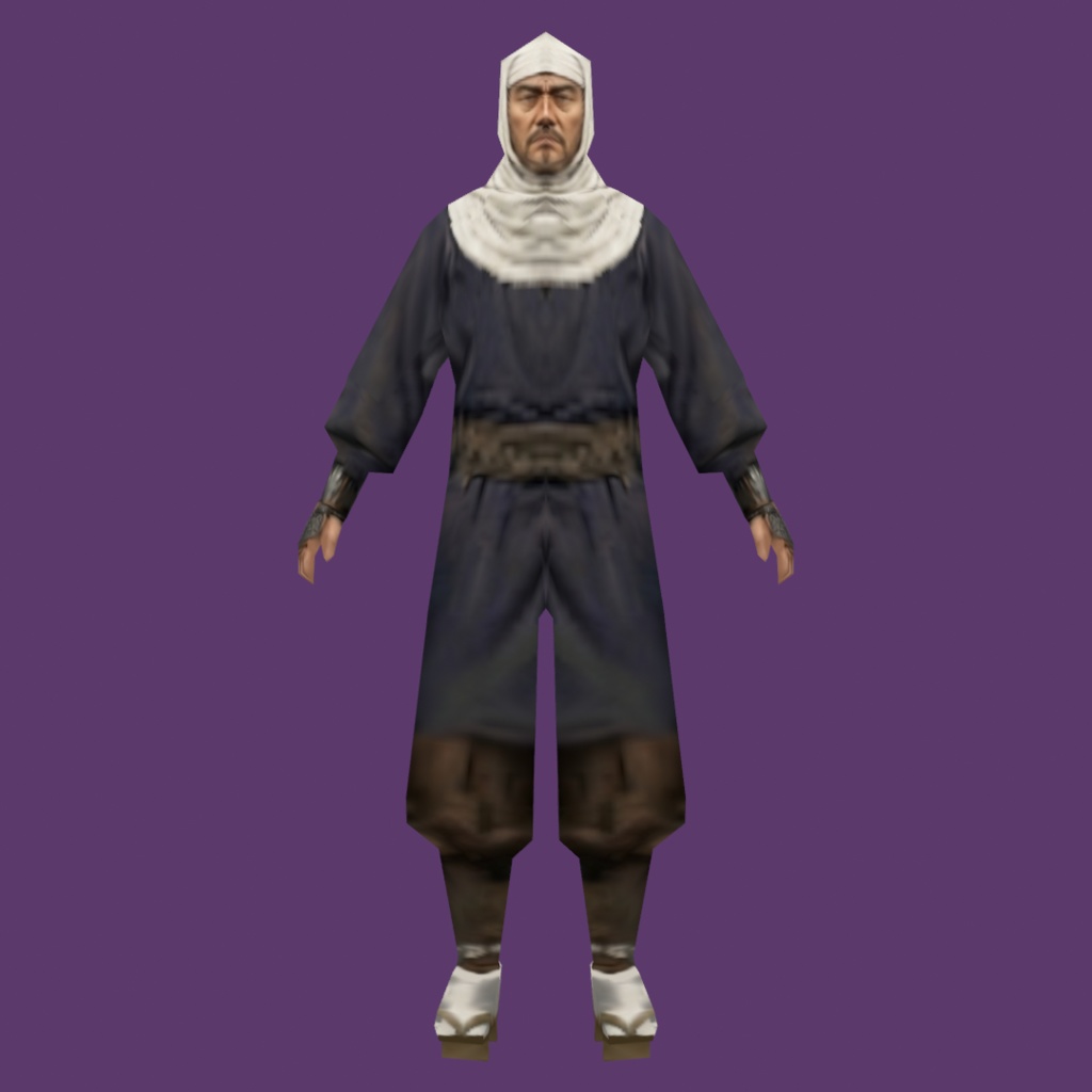 時代劇シリーズ第13弾【レトロゲーム風3Dキャラクター】僧兵(ver.2)