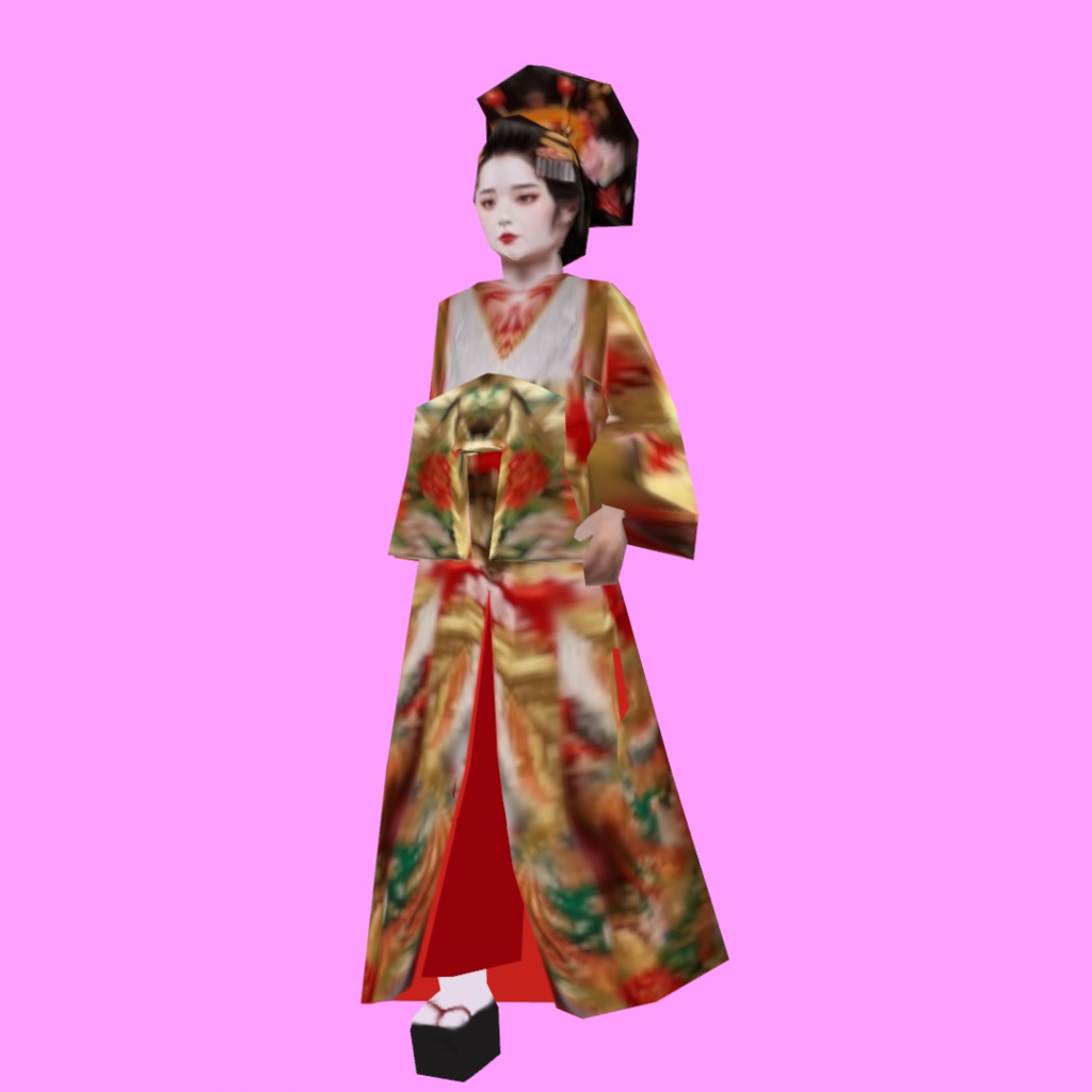 時代劇シリーズ第15弾【レトロゲーム風3Dキャラクター】花魁(ver.2)