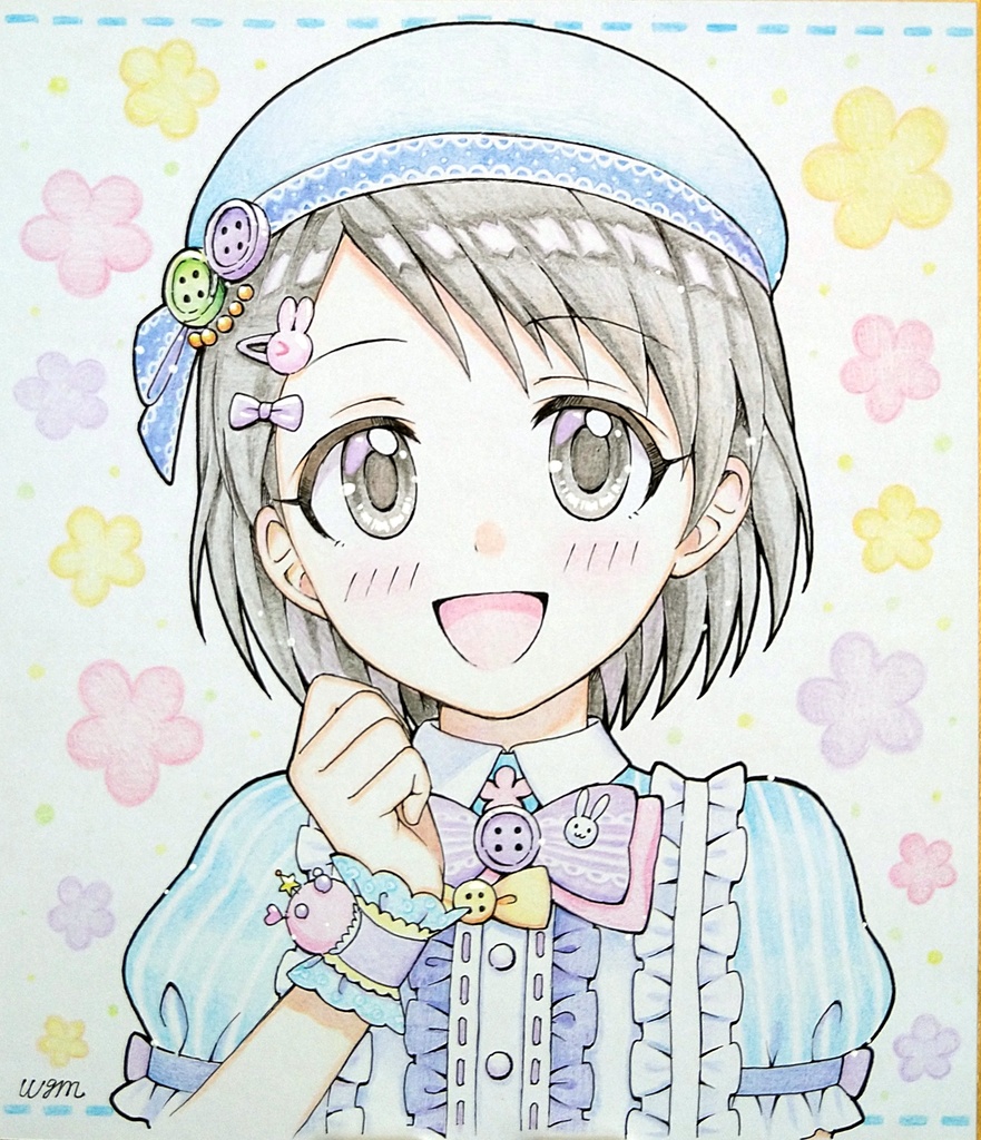 デレマス　佐々木千枝　直筆カラー色紙