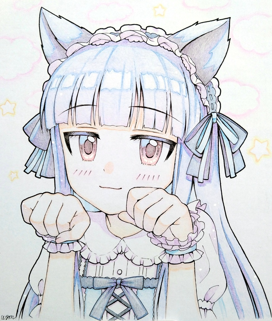 デレマス　佐城雪美　直筆カラー色紙