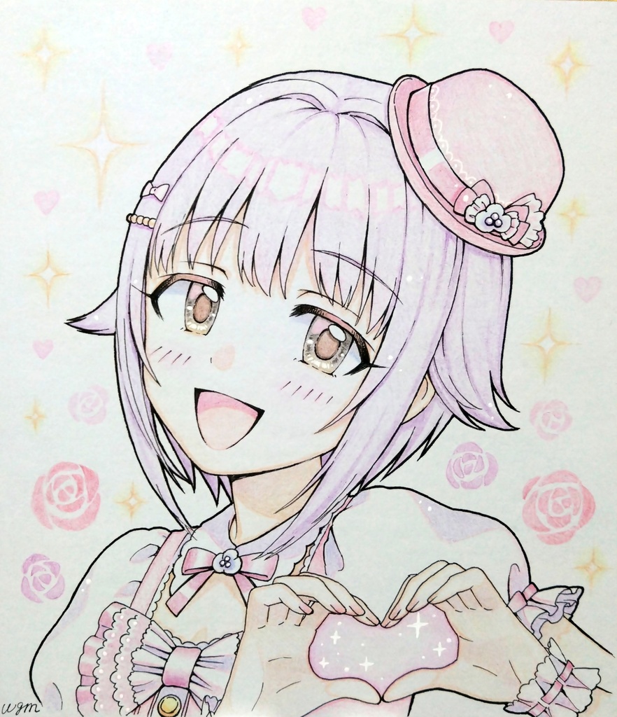 デレマス　輿水幸子　直筆カラー色紙