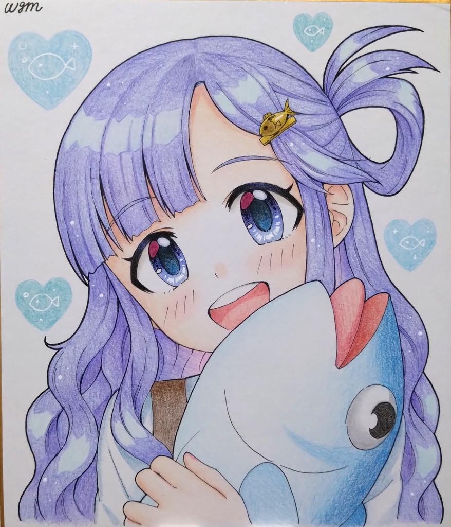 デレマス　浅利七海　直筆カラー色紙