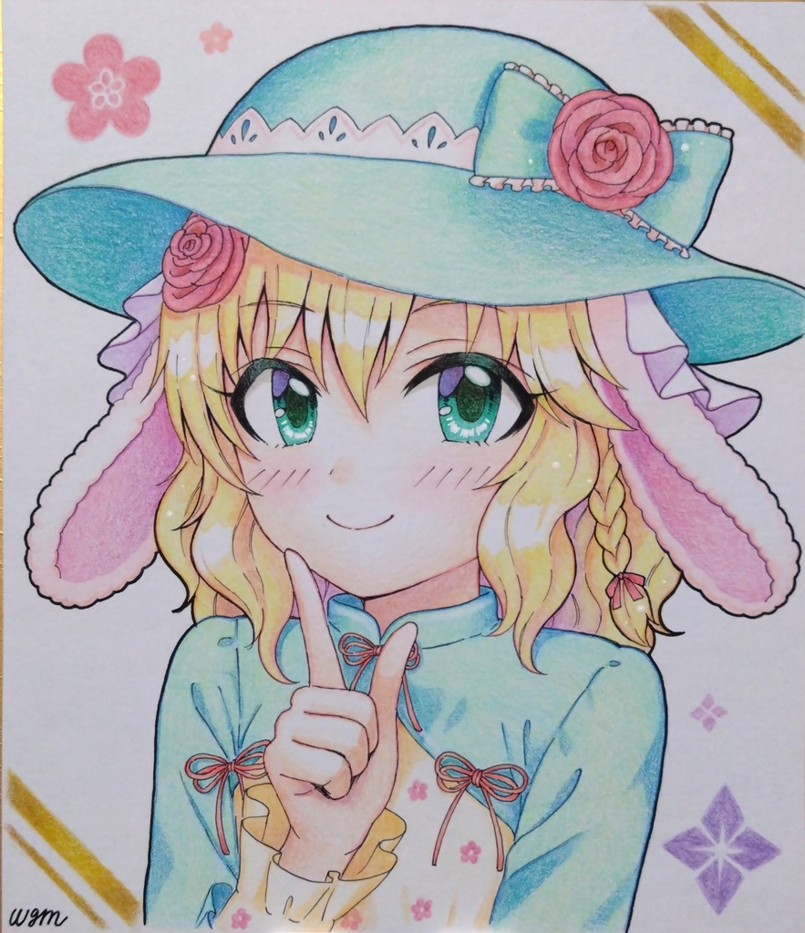 デレマス　櫻井桃華　直筆カラー色紙