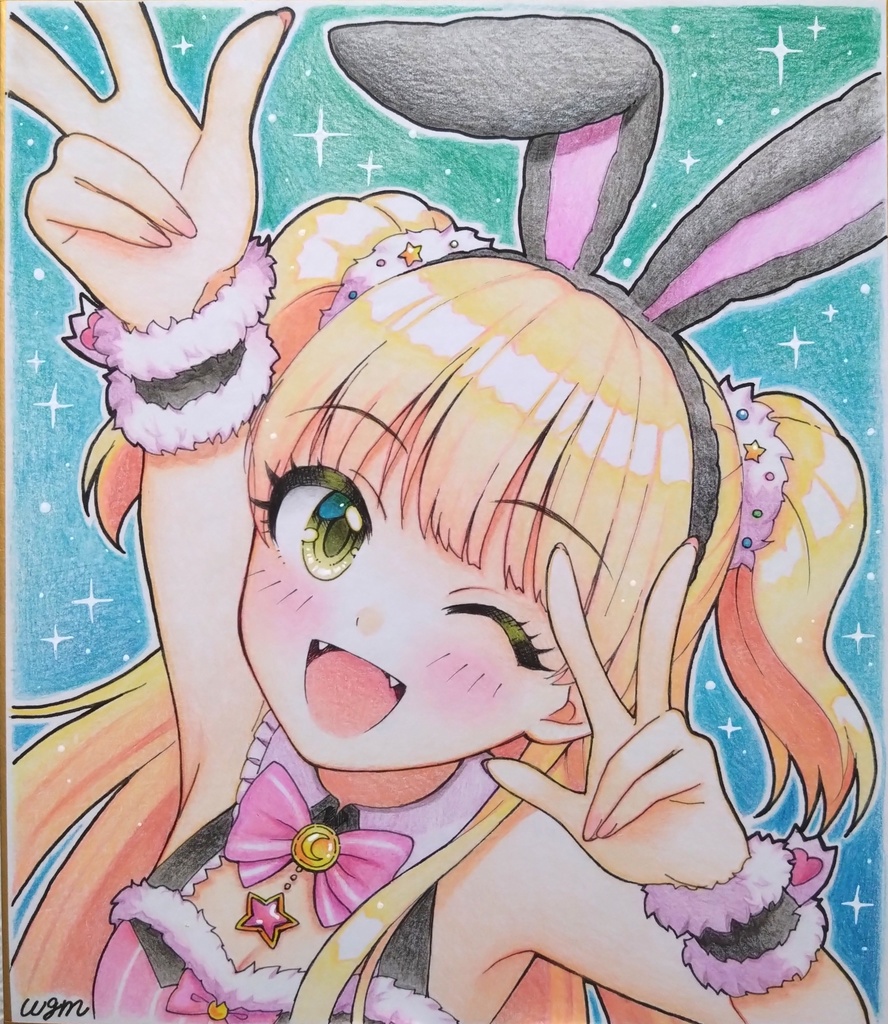 デレマス　城ヶ崎莉嘉　直筆カラー色紙