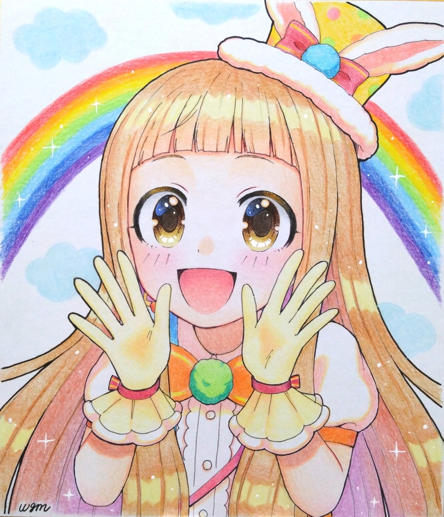 デレマス　市原仁奈　直筆カラー色紙