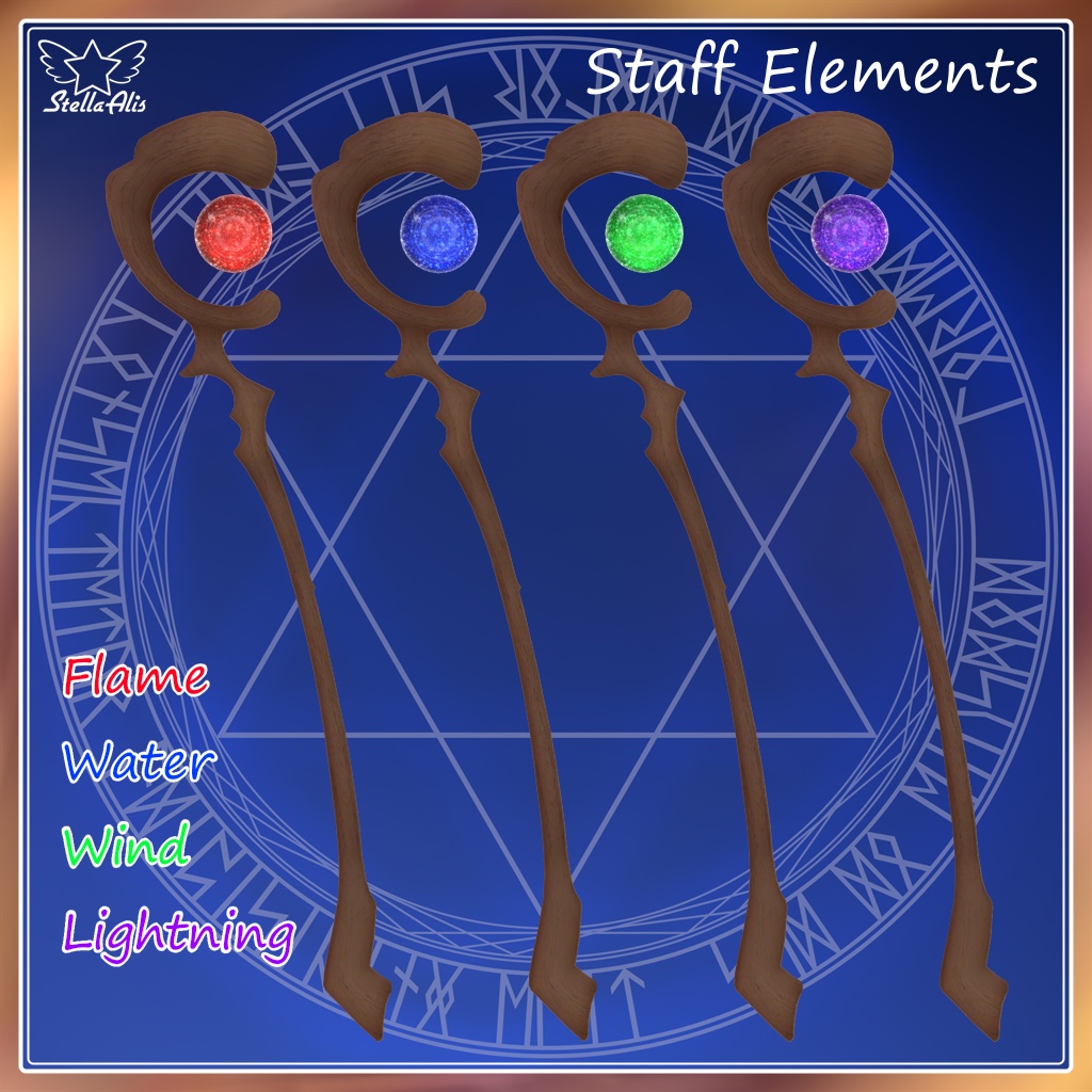 魔法使いの杖&短杖 Wizardry staff & wand【VRChat】