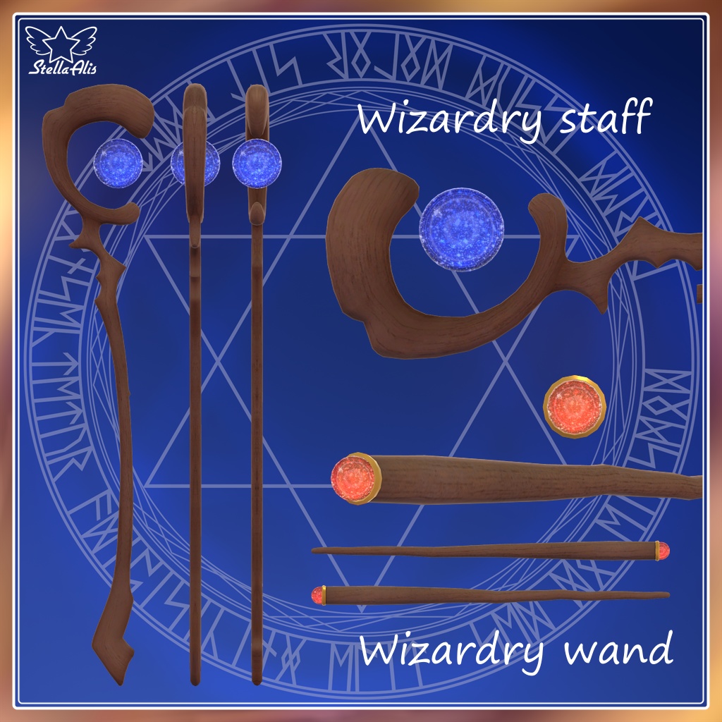 魔法使いの杖&短杖 Wizardry staff & wand【VRChat】