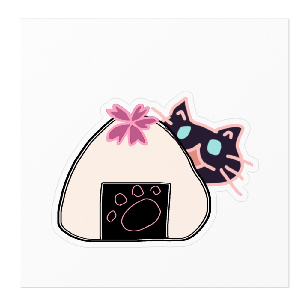 桜おにぎりみーちゃんステッカー