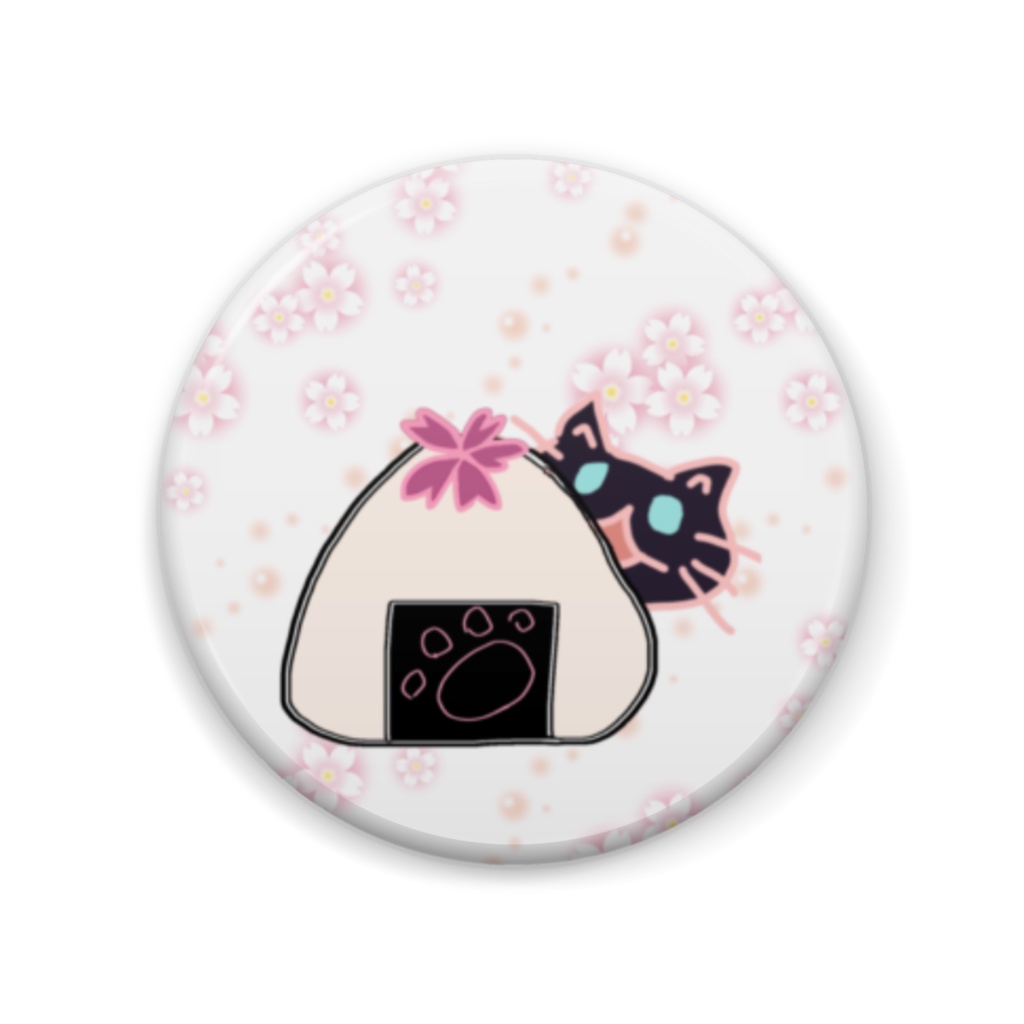 桜おにぎりみーちゃん缶バッジ