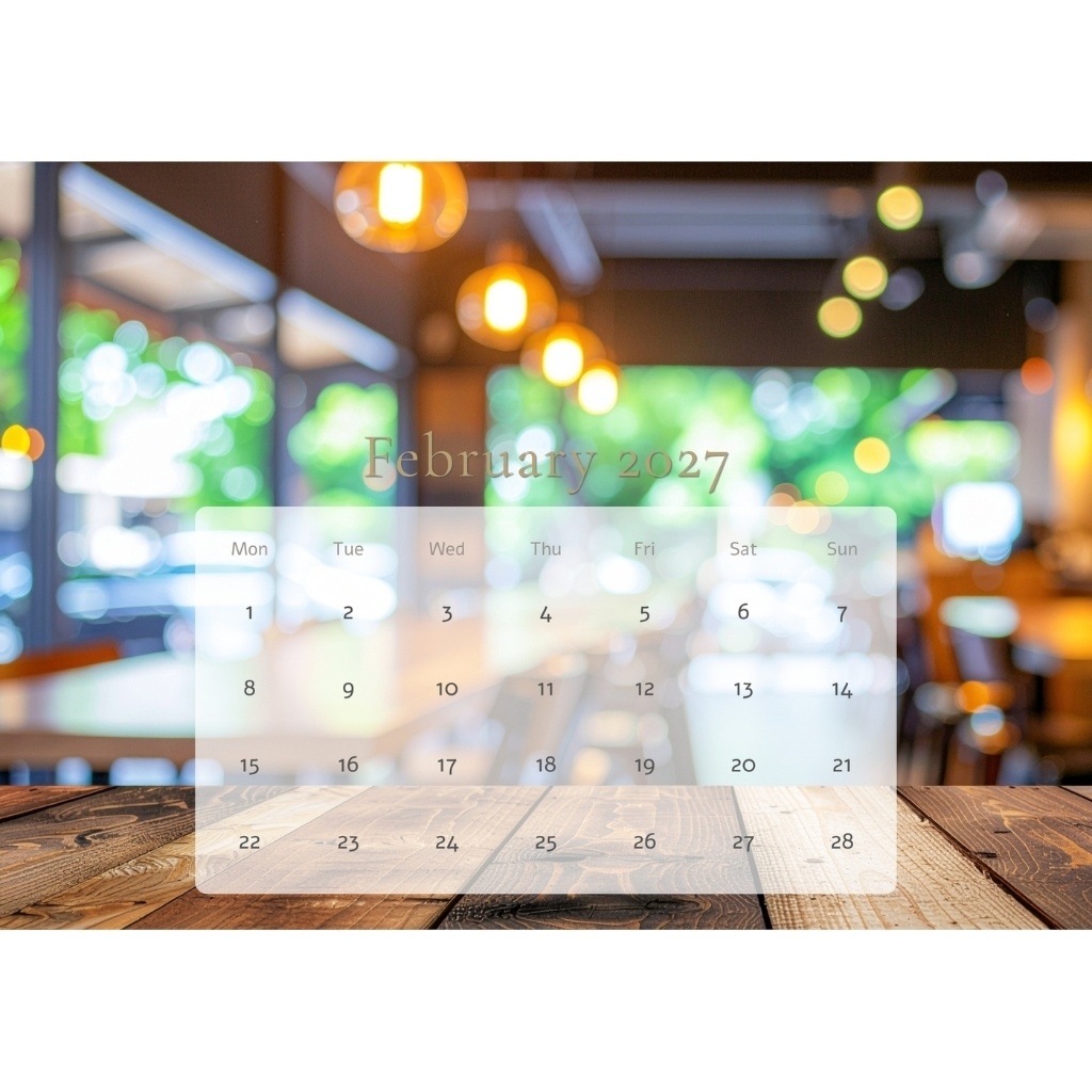 カフェカレンダー Cafe Calendar 2026.4–2027.3 4月始まり(A5・PDF)