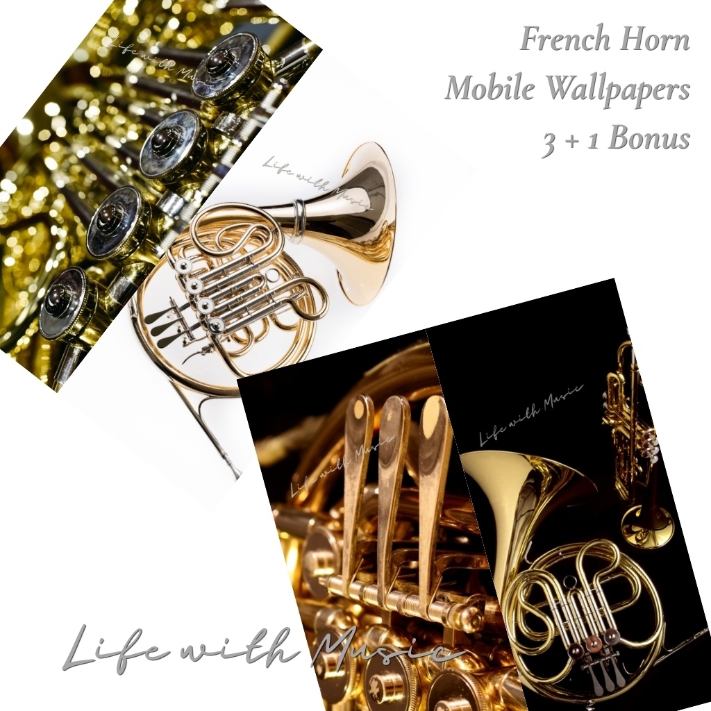 Life with Music – French Horn スマホ壁紙(1440×3200)3枚+ボーナス1枚