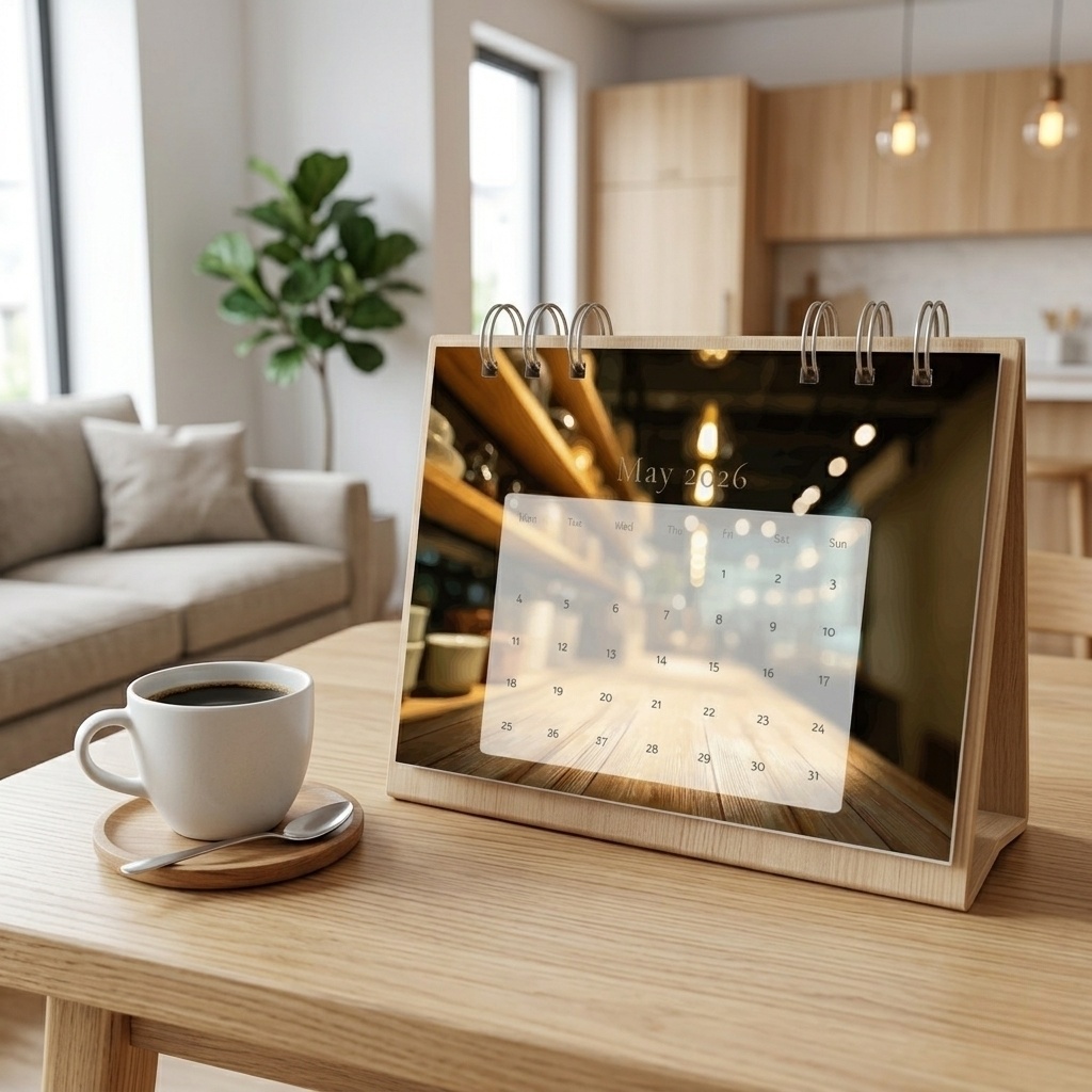 夜カフェカレンダー Night Cafe Calendar 2026.4–2027.3 4月始まり(A5・PDF)