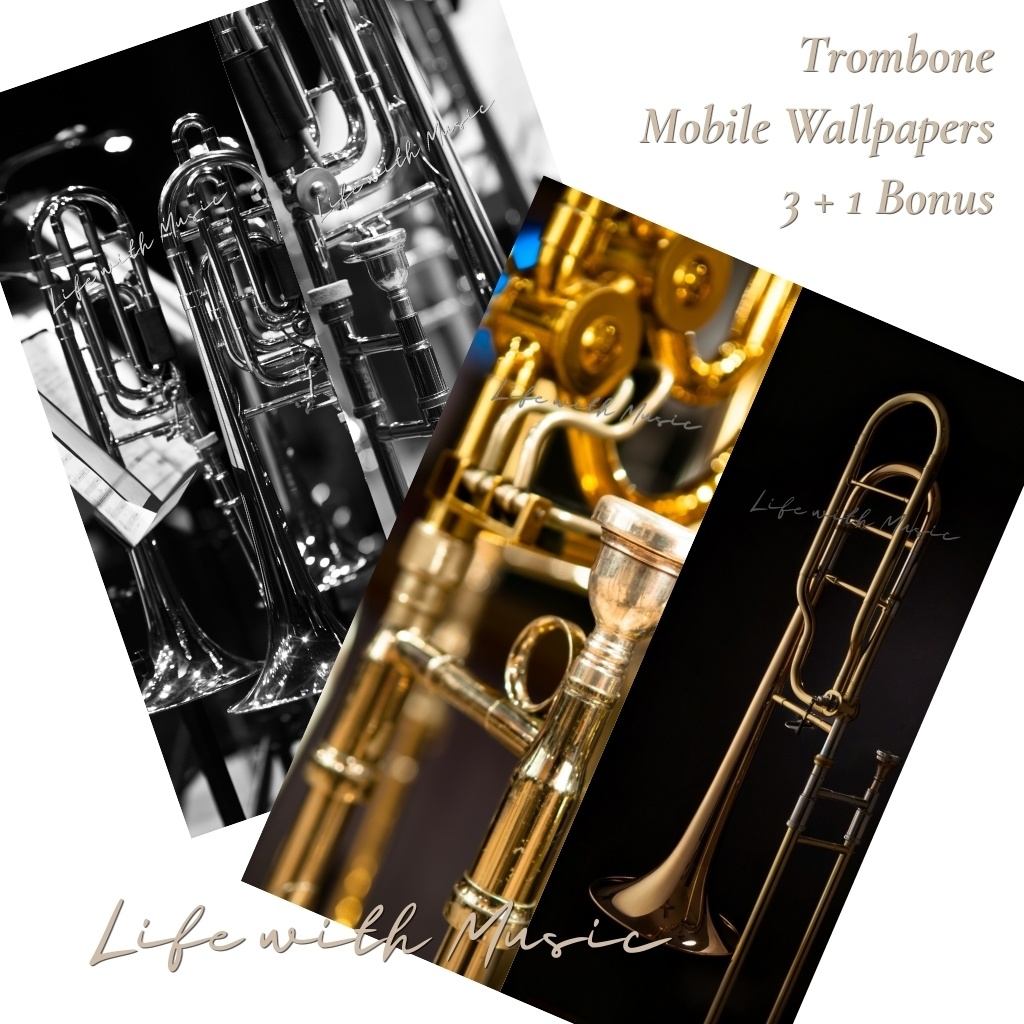 Life with Music – Trombone スマホ壁紙(1440×3200)3枚+ボーナス1枚