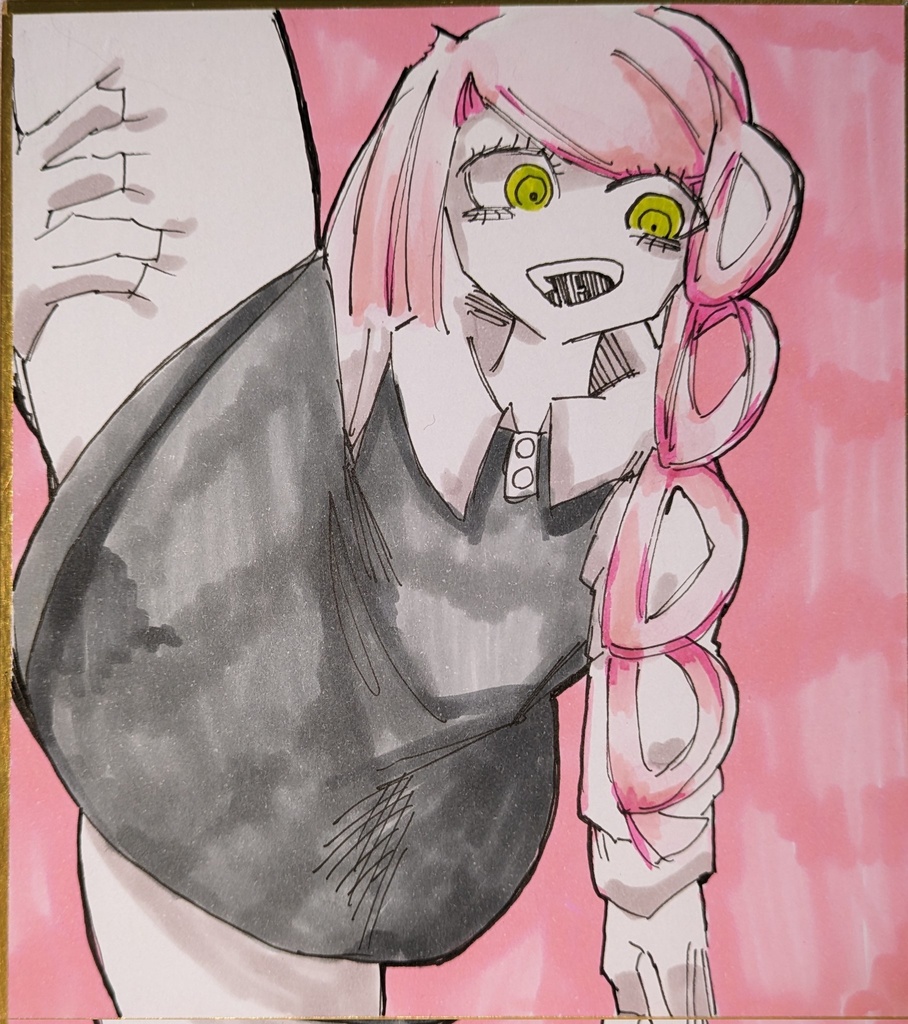 D子I字ポーズ色紙