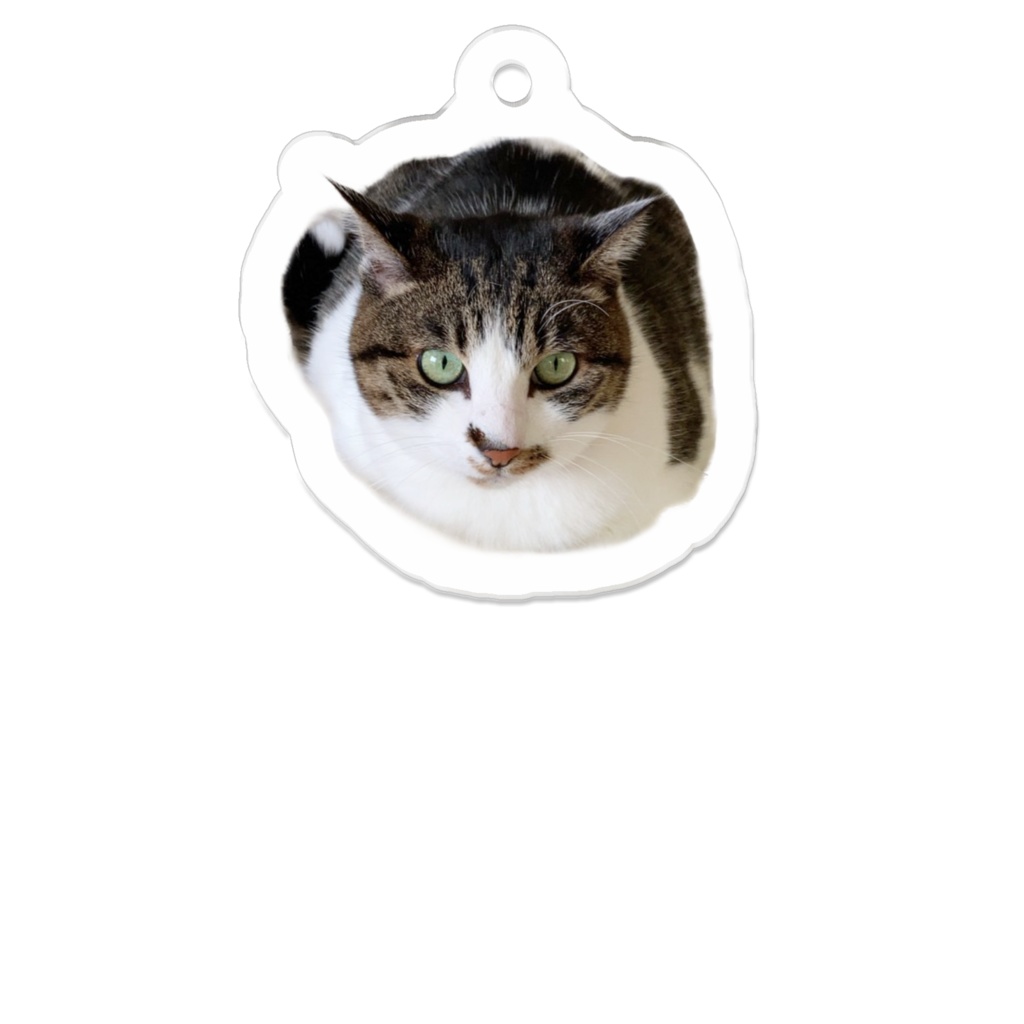 丸いねこアクリルキーホルダー