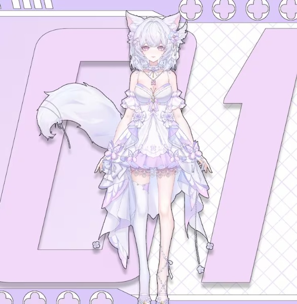 Purple Fox Live 2D Model