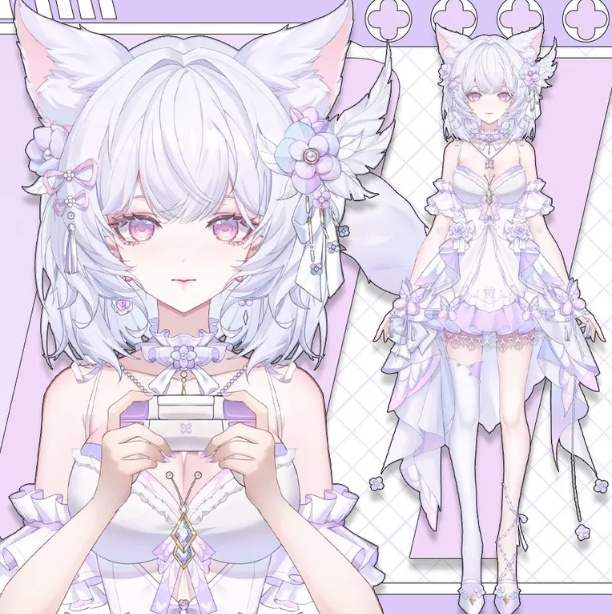 Purple Fox Live 2D Model