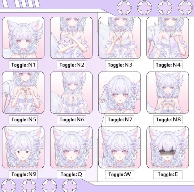 Purple Fox Live 2D Model