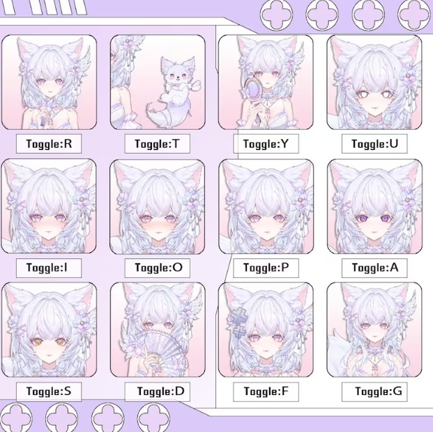Purple Fox Live 2D Model