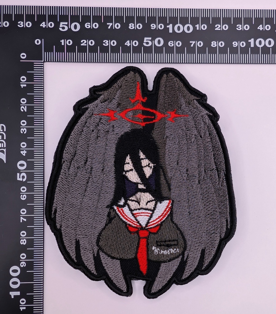 ハスミ　羽根　刺繍パッチ