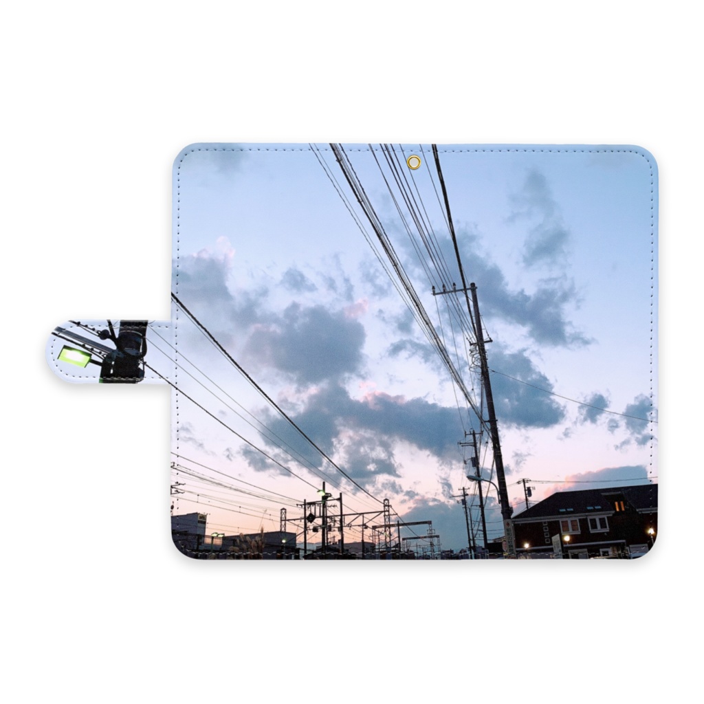 空の写真スマホケース サイズL