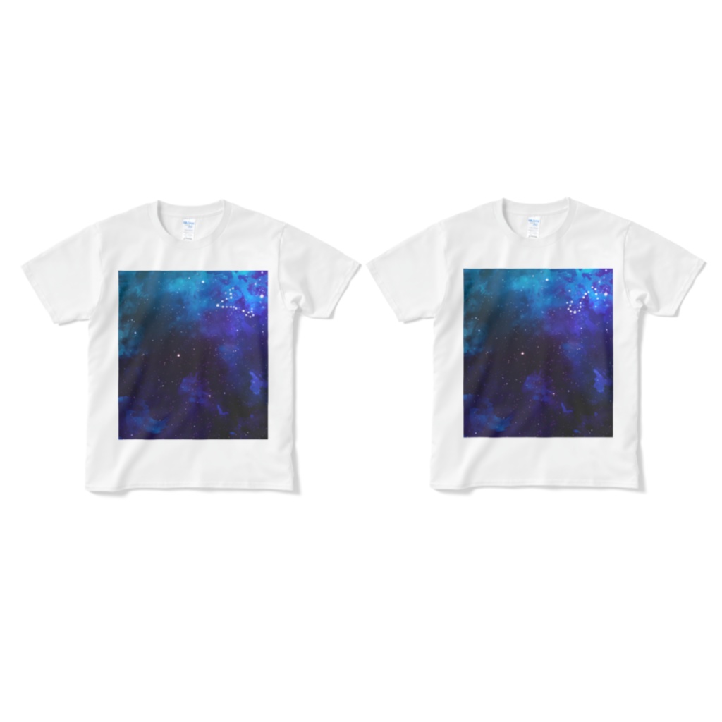 12星座の夜空Tシャツ(青い夜空)