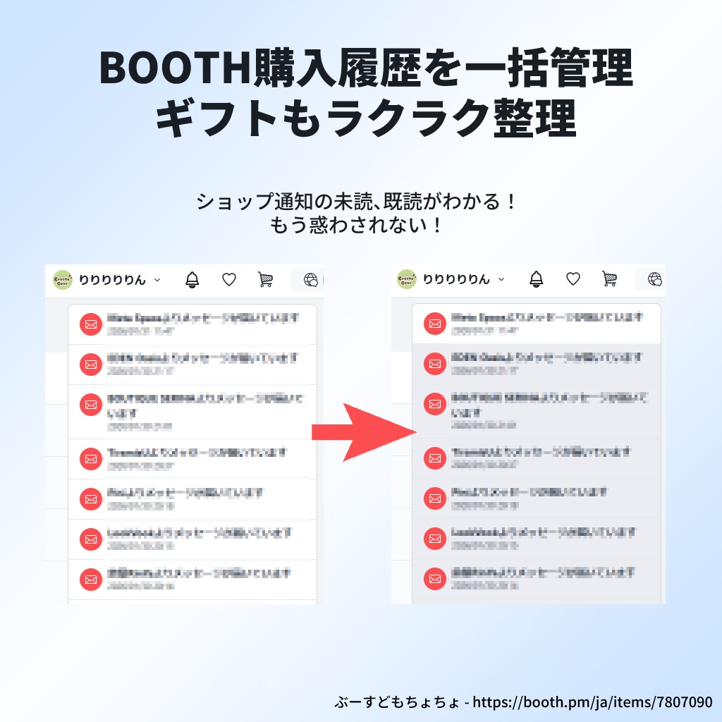BOOTH購入履歴・ギフトの一括管理 - ぶーすどもちょちょ
