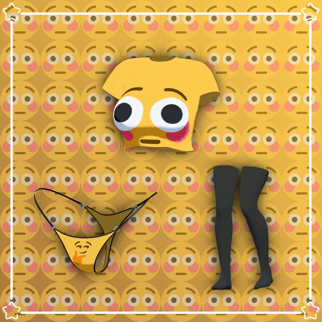 Flush Emoji Outfit - Kumaly | クマリ【14 アバター対応】