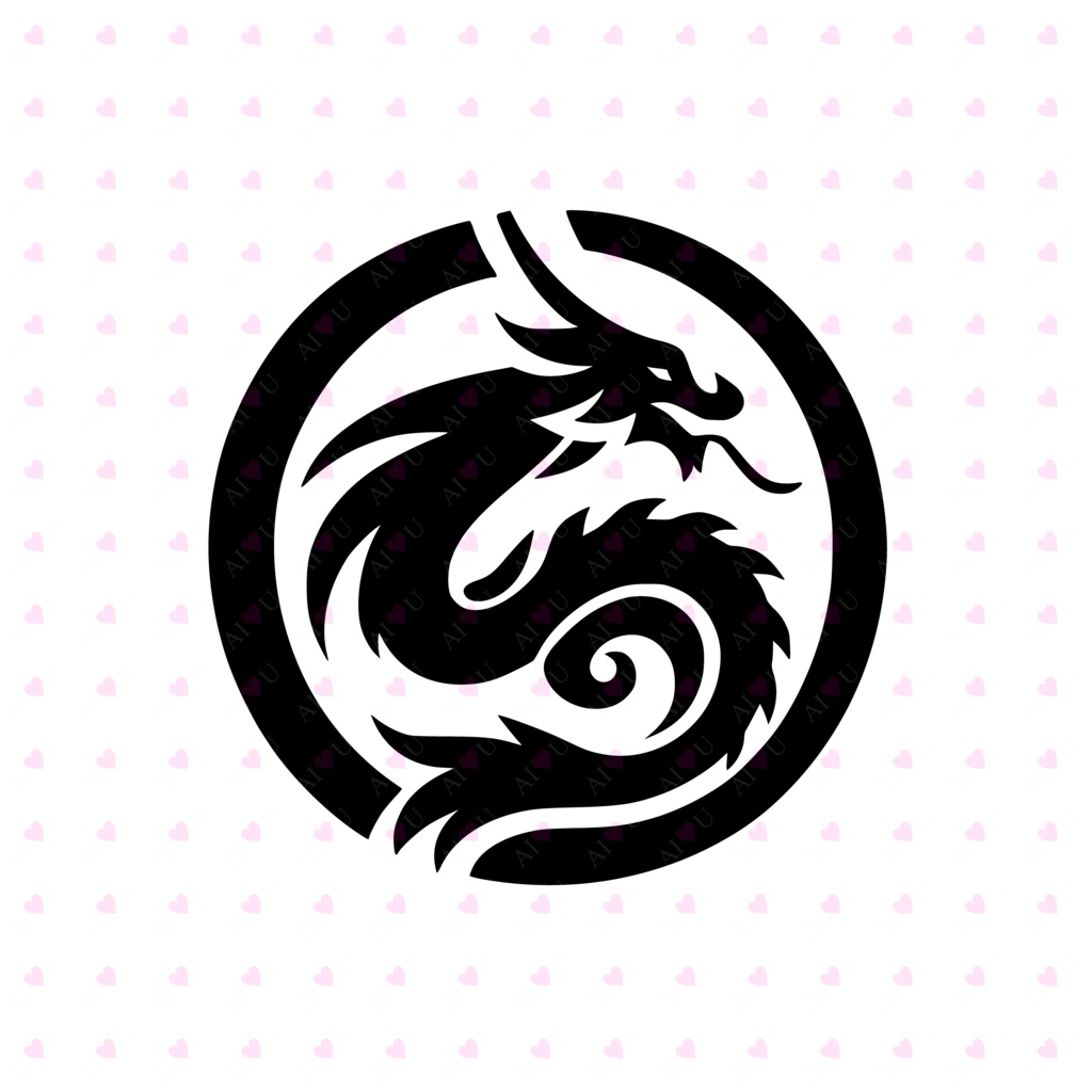 Dragon【龍】紋章ロゴ (001) - AI ♥ U - BOOTH