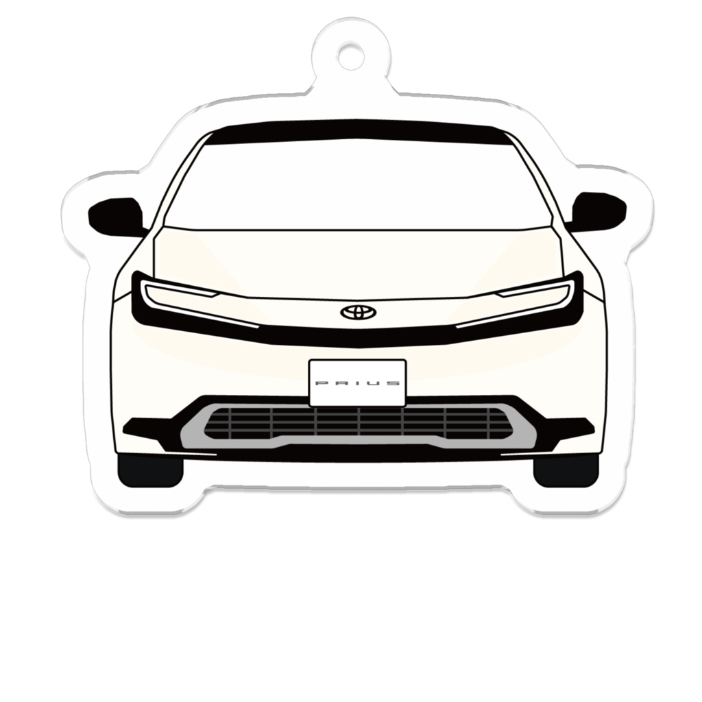 【TOYOTA】60系 PRIUS デザインキーホルダー(プラチナホワイトパールマイカ)