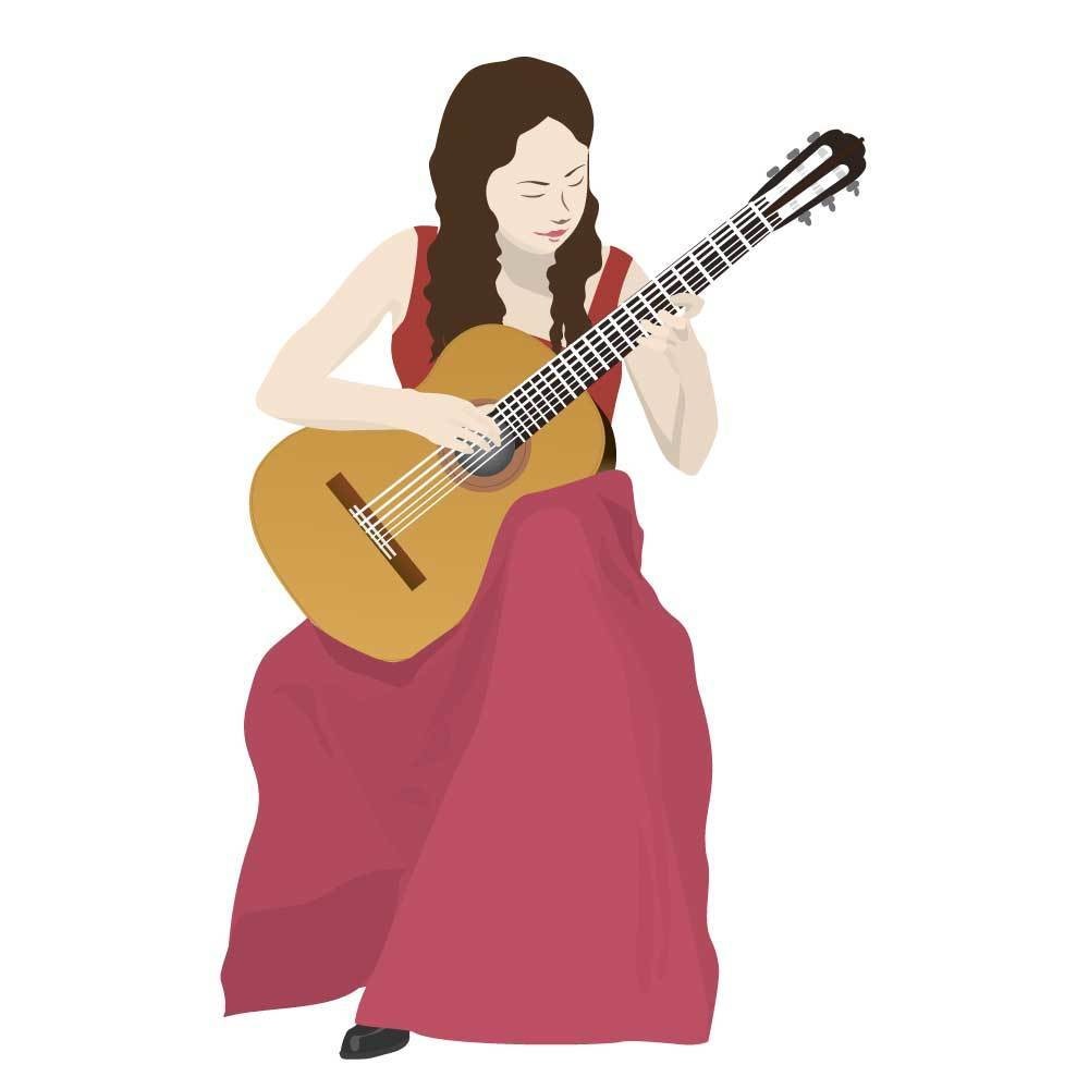 ギターを弾く女性 ソライロデザインラボ Booth